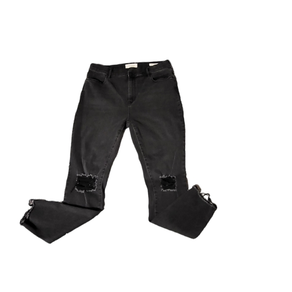 Pacsun 32L High Rise Ankle Jegging Black Distressed EUC - Picture 1 of 7